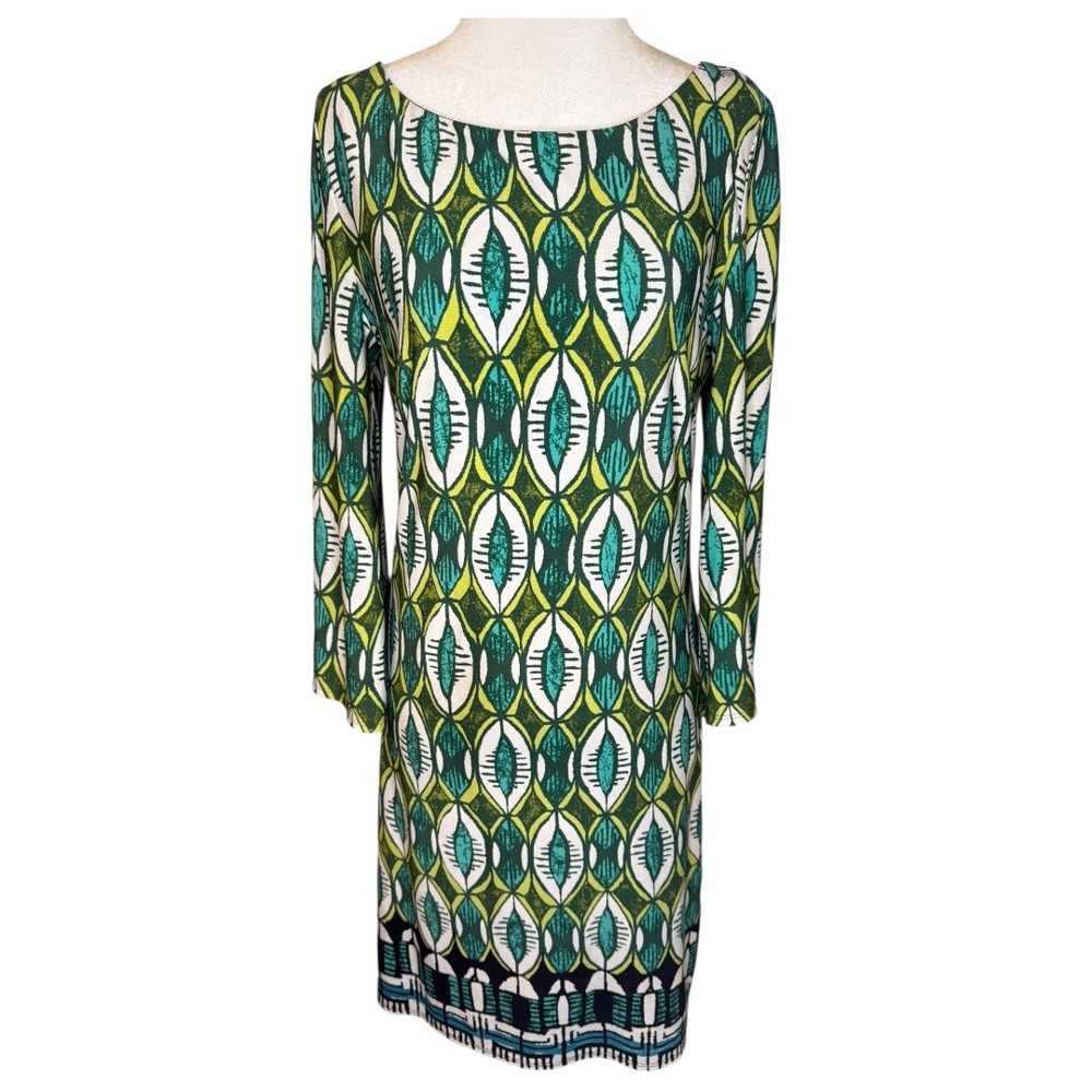 Laundry by Shelli Segal Dress Long Sleeve Geometric Print Casual XS